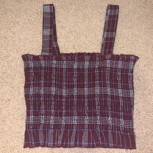 Cropped ruched kendall and kylie plaid tank!